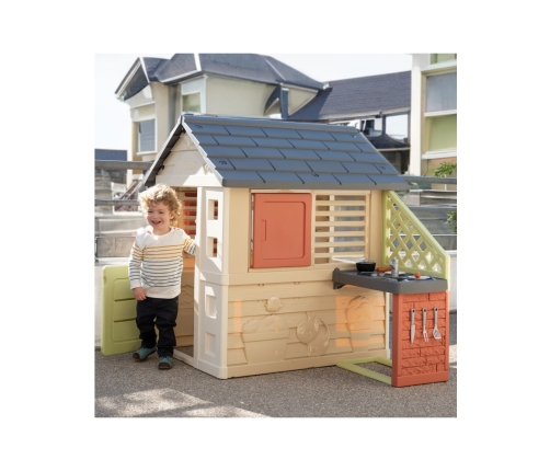 Smoby Domek Nature z kuchnią + 17 akcesoriów