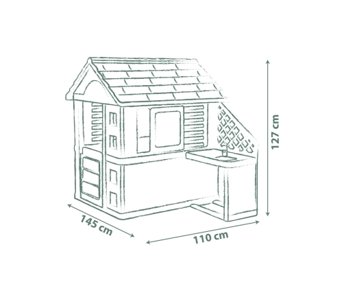 Smoby Domek Nature z kuchnią + 17 akcesoriów