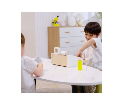 VIGA Drewniana Kasa sklepowa szaro biała