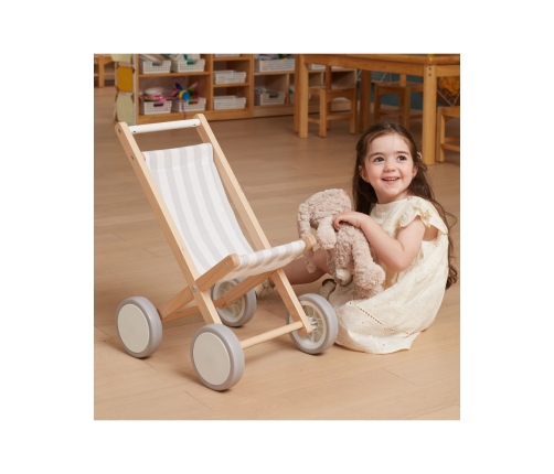 VIGA Drewniany Wózek Dla Lalek Spacerówka
