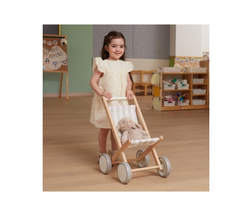 VIGA Drewniany Wózek Dla Lalek Spacerówka