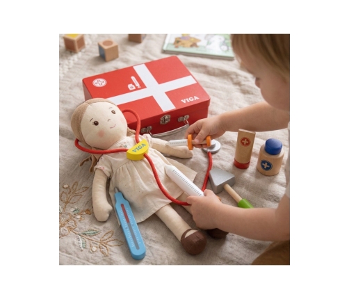 VIGA Drewniany zestaw małego lekarza w walizce