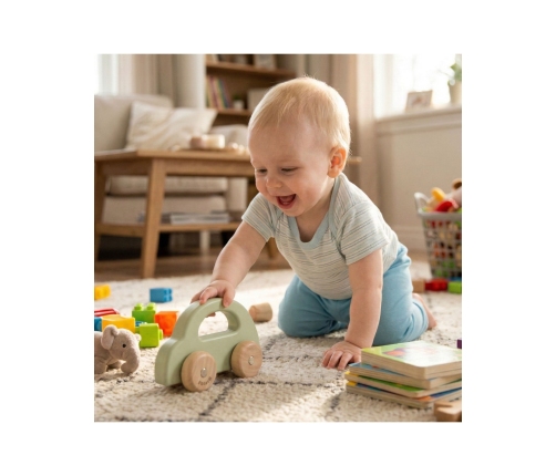 VIGA PolarB Drewniany Samochodzik do Pchania Zielony