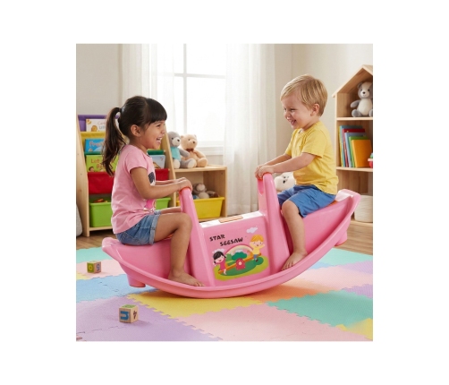 WOOPIE Bujak Wieloosobowy STAR Huśtawka Równoważna Różowa