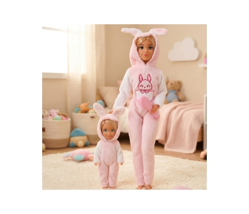 WOOPIE ROYAL Lalki Kombinezony Różowe Króliczki Zestaw 2szt.