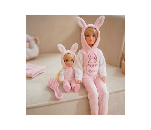 WOOPIE ROYAL Lalki Kombinezony Różowe Króliczki Zestaw 2szt.