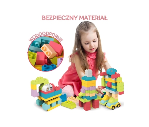 WOOPIE Duże Klocki Konstrukcyjne Edukacyjne dla Dzieci 86 el. - Wyparzanie w 120 stopniach