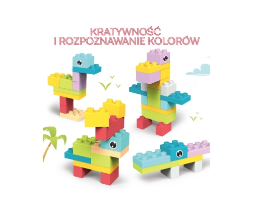 WOOPIE Duże Klocki Konstrukcyjne Edukacyjne dla Dzieci 86 el. - Wyparzanie w 120 stopniach