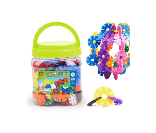 WOOPIE Klocki Konstrukcyjne Wafle Jeżyki w Tubie 206 el.