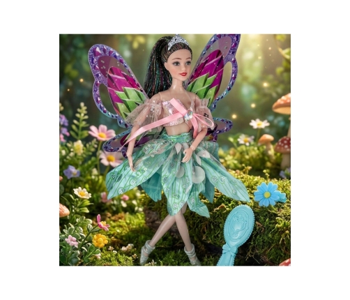 WOOPIE ROYAL Lalka Emi Wróżka z Kolorowymi Skrzydłami i Szczotką do Włosów