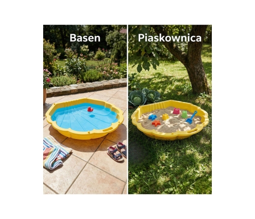 WOOPIE Piaskownica Muszelka Żółta Zamykana 2w1 Basen Suchy 1 szt.