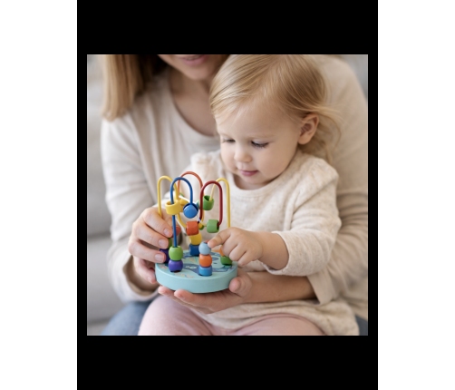 TOOKY TOY Drewniana Edukacyjna Pętla Motoryczna Labirynt Przeplatanka