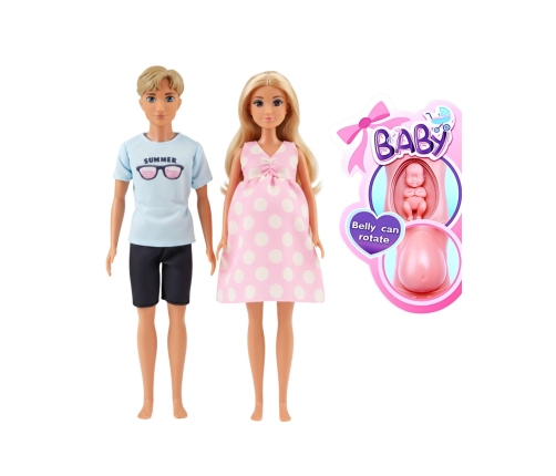 WOOPIE ROYAL Zestaw Lalek Rodzina Lily w Ciąży Tata Niemowlak