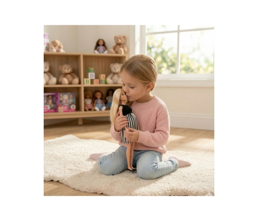 WOOPIE ROYAL Lalka Lily w Ciąży Sukienka w Czarno-białe Paski