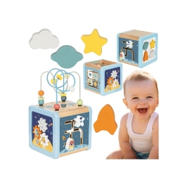 TOOKY TOY Drewniana Kostka Aktywności Kosmos Sorter Labirynt TOOKY TOY Drewniana Kostka Aktywności Kosmos Sorter Labirynt