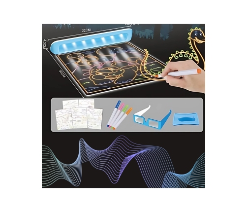 WOOPIE Magnetyczna Tablica 3D Podświetlenie LED do Rysowania