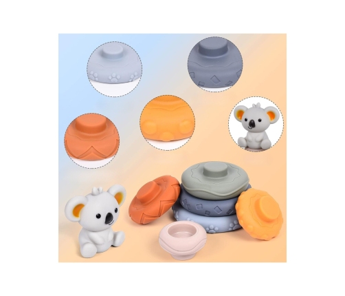 WOOPIE Zestaw Edukacyjna Piramdka Koala 2w1 Gryzak