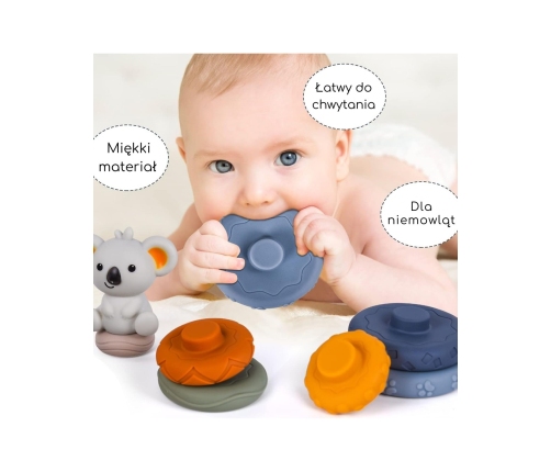 WOOPIE Zestaw Edukacyjna Piramdka Koala 2w1 Gryzak