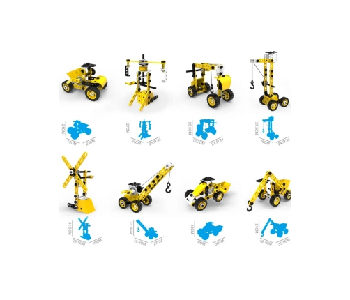 WOOPIE Pojazdy Zestaw Konstrukcyjny 8w1 Klocki STEAM