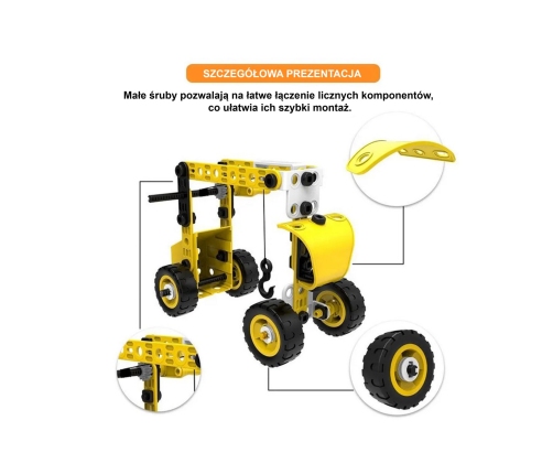 WOOPIE Pojazdy Zestaw Konstrukcyjny 8w1 Klocki STEAM