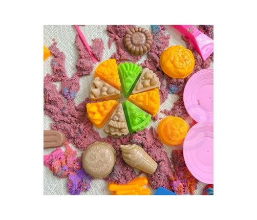 WOOPIE Piasek Kinetyczny 1,2 kg Zestaw Restauracja Stolik z Foremkami