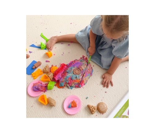 WOOPIE Piasek Kinetyczny 1,2 kg Zestaw Restauracja Stolik z Foremkami