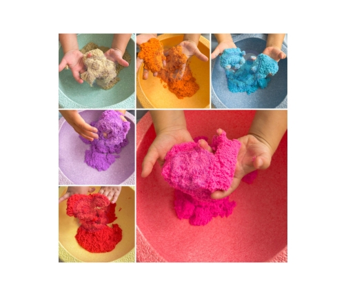 WOOPIE Piasek Kinetyczny 1,2 kg Zestaw Restauracja Stolik z Foremkami