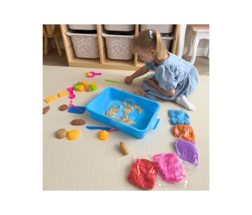 WOOPIE Piasek Kinetyczny 1,2 kg Zestaw Restauracja Stolik z Foremkami