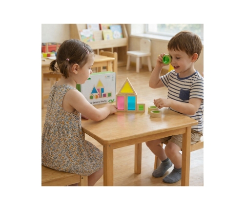 TOOKY TOY Drewniane Kolorowe Klocki Lustra Zestaw 8 el. FSC