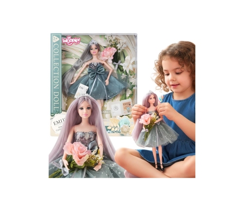 WOOPIE ROYAL Lalka Emi w Eleganckiej Sukni Tiulowej z Kokardą i Bukietem