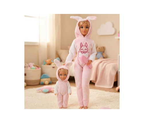 WOOPIE ROYAL Lalki Kombinezony Różowe Króliczki Zestaw 2szt.