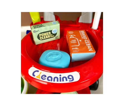 WOOPIE Zestaw do Sprzątania XXL Wózek 3w1 29 el. Czerwony