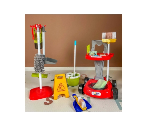 WOOPIE Zestaw do Sprzątania XXL Wózek 3w1 29 el. Czerwony