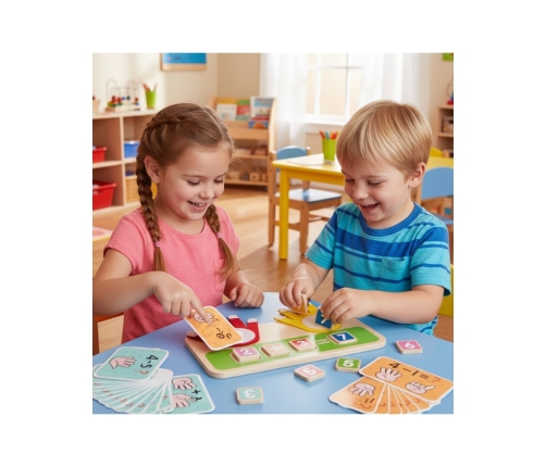 TOOKY TOY Drewniana Edukacyjna Zabawka do Nauki Liczenia na Palcach Dodawanie i Odejmowanie