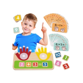TOOKY TOY Drewniana Edukacyjna Zabawka do Nauki Liczenia na Palcach Dodawanie i Odejmowanie