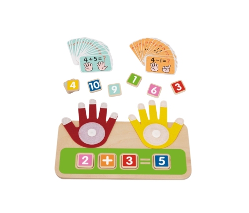 TOOKY TOY Drewniana Edukacyjna Zabawka do Nauki Liczenia na Palcach Dodawanie i Odejmowanie