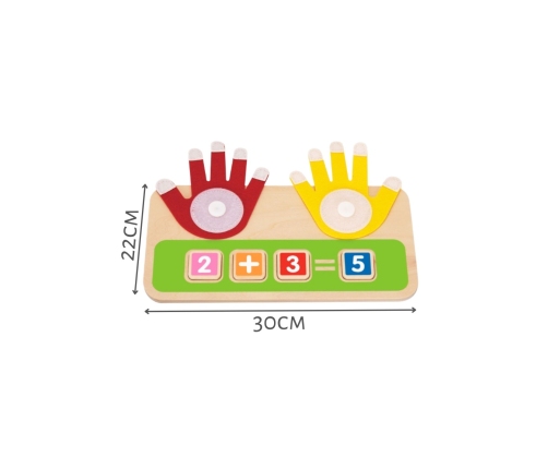 TOOKY TOY Drewniana Edukacyjna Zabawka do Nauki Liczenia na Palcach Dodawanie i Odejmowanie