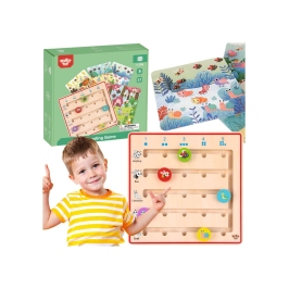 TOOKY TOY Drewniana Gra Nauka Liczenia Zwierzątka