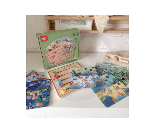 TOOKY TOY Drewniana Gra Nauka Liczenia Zwierzątka