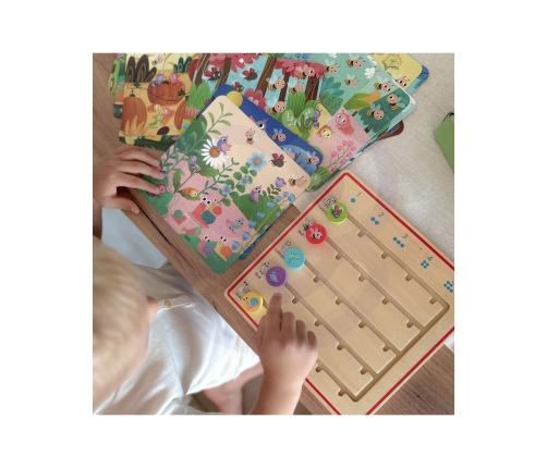 TOOKY TOY Drewniana Gra Nauka Liczenia Zwierzątka