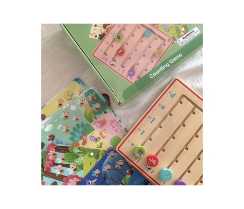 TOOKY TOY Drewniana Gra Nauka Liczenia Zwierzątka