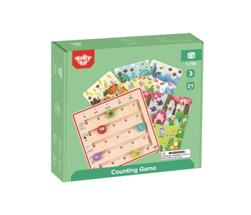 TOOKY TOY Drewniana Gra Nauka Liczenia Zwierzątka