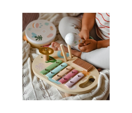 CLASSIC WORLD Zestaw Instrumenty Muzyczne dla Dzieci Cymbałki Bębenek Grzechotka  5 el.