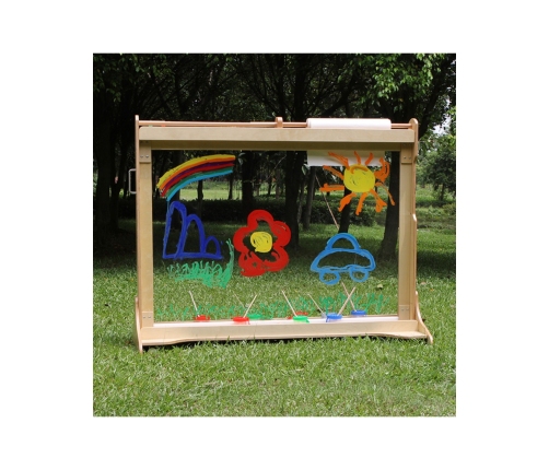 MASTERKIDZ Ogromna Drewniana Sztaluga Okienna Do Malowania