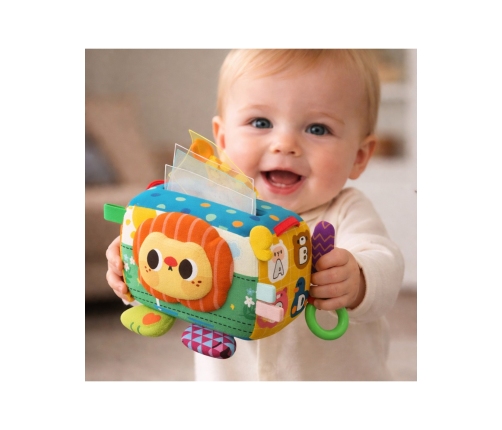 WOOPIE BABY Zabawka Edukacyjna Sensoryczna Pani Metka Pudełeczko Chusteczek