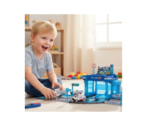 WOOPIE Zestaw Parking z Autami i Lądowiskiem dla Helikoptera 37el.