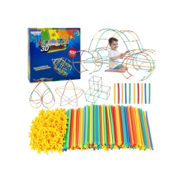 WOOPIE Klocki Konstrukcyjne Świecące Słomki 400 szt.