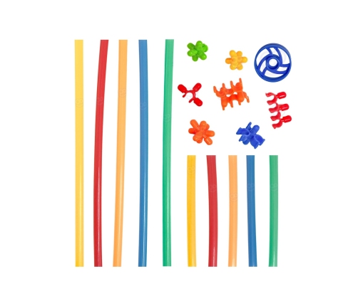 WOOPIE Klocki Konstrukcyjne Świecące Słomki 400 szt.