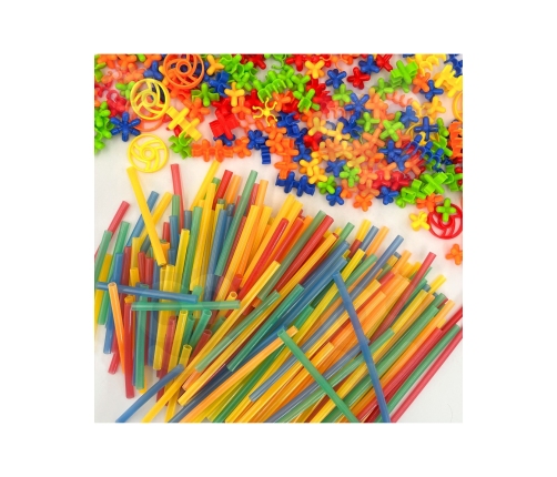 WOOPIE Klocki Konstrukcyjne Świecące Słomki 400 szt.