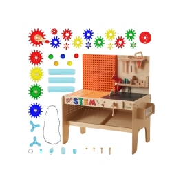 MASTERKIDZ Drewniany Warsztat XXL Montessori STEM z Narzędziami + Akcesoria